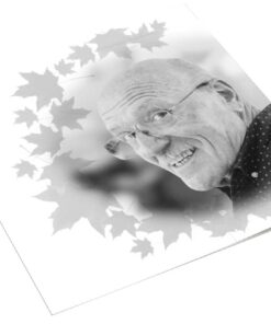 Fotokaart zwart wit met bladeren