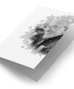 Fotokaart zwart wit met bladeren