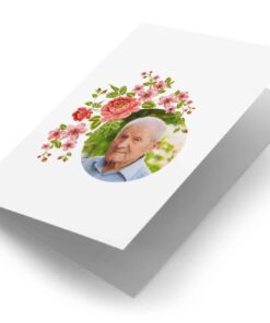 Fotokaart rond rode bloemen